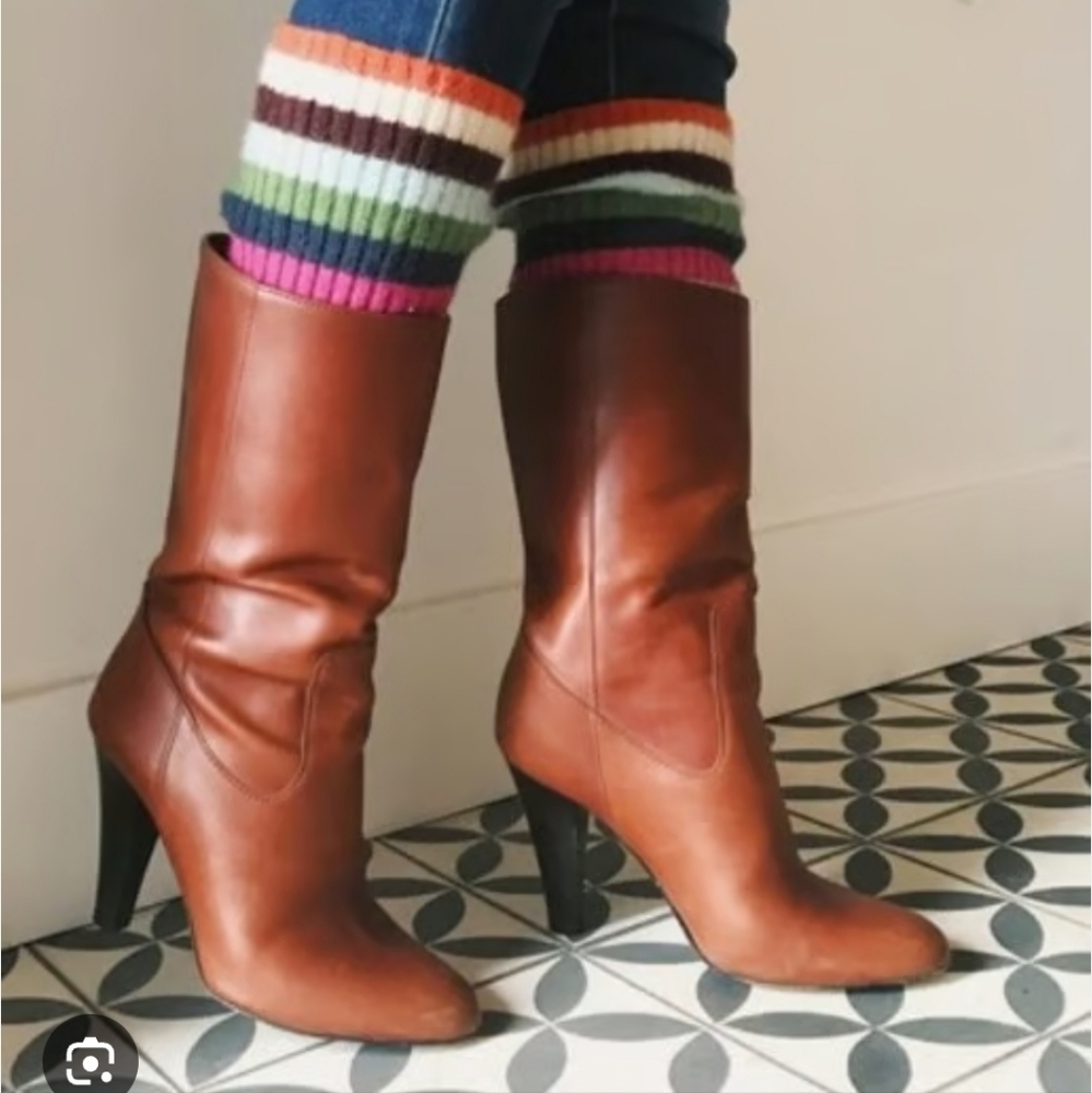 COACH MONIKA  Brown SOFT Leather Women Boots Sz 6B Made ITALY.Heels 4"